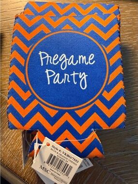 Pregame Party Blue and Orange Can Cooler Set of 6